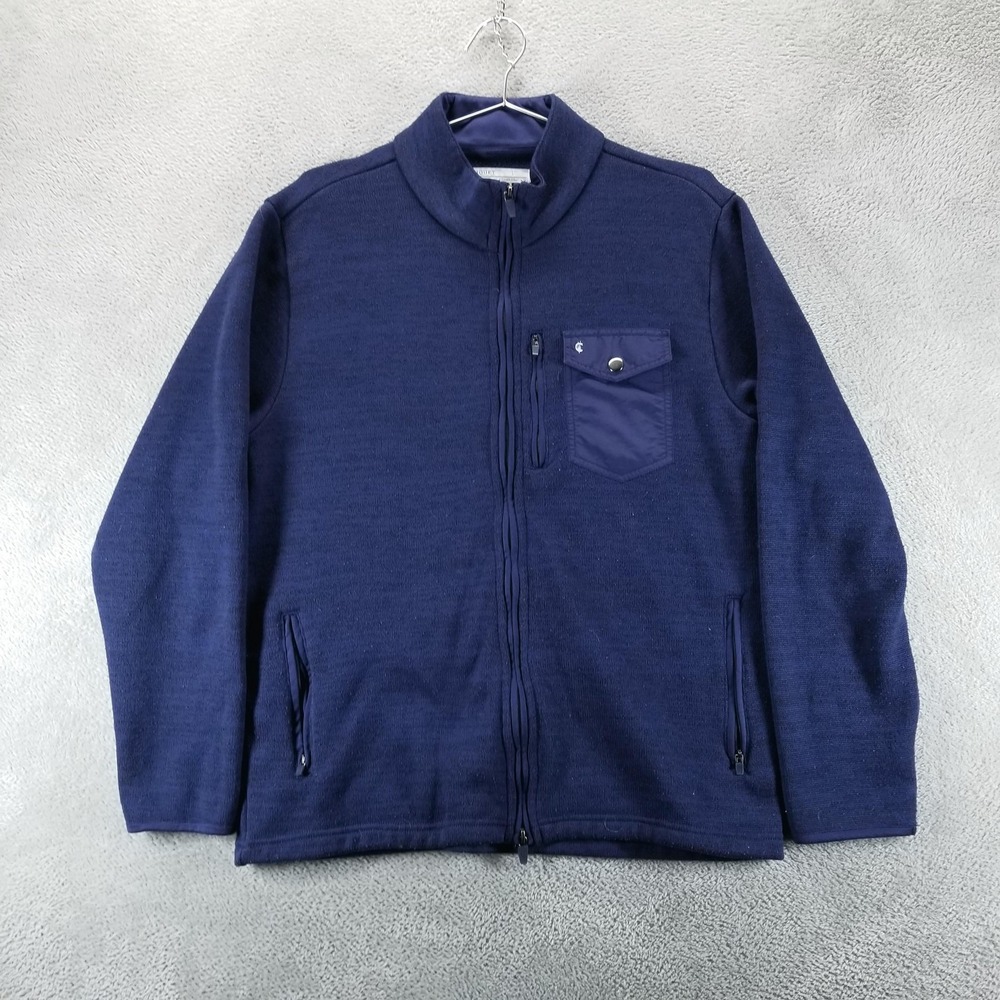 Criquet‎ Jacket Mens L Blue Sweater Fleece Full Zip Knit Performance